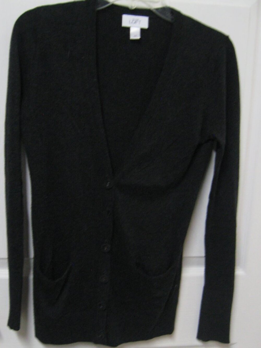 Ann Taylor LOFT Black Cardigan w/Povkets size XS